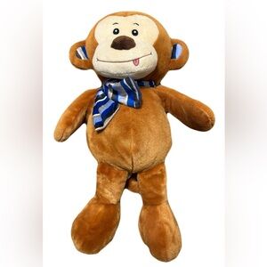 (Circus Circus) Brown Monkey Plush w/ Scarf: 21” x 12”